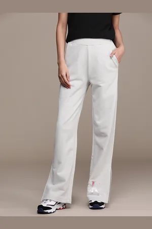 Calvin Klein Women Pure Cotton Flared Fit Mid-Rise Track Pants