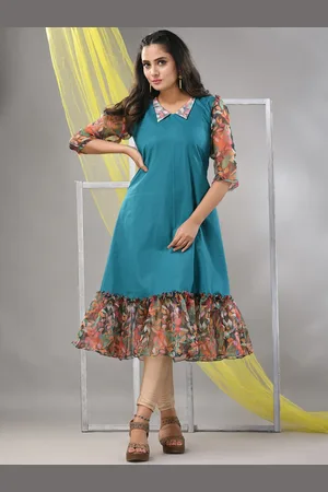 Charukriti Shirt Collar Cotton A-Line Midi Dress