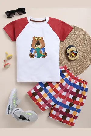 Toonyport Boys Printed Pure Cotton T-shirt with Shorts