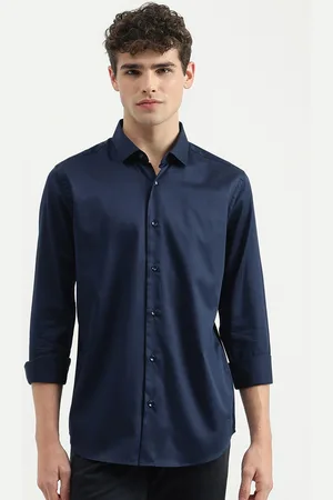 Benetton Slim Fit Spread Collar Long Sleeves Casual Shirt