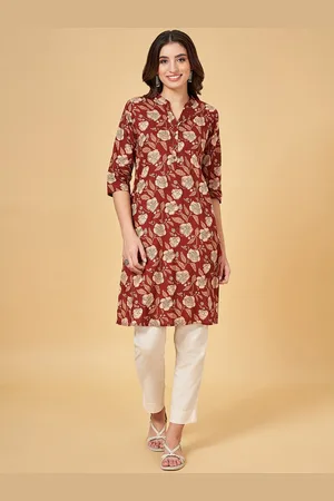 Pantaloons Floral Printed Pure Cotton Straight Kurta