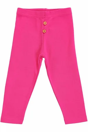 BodyCare Girls Fuchsia Pink Solid Cotton Track Pants