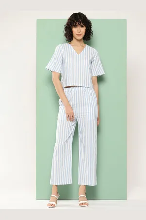 Chemistry Striped Pure Cotton Top With Trouser