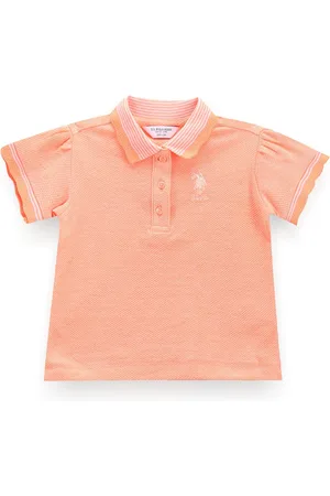 Ralph Lauren Girls Striped Polo Collar T-shirt