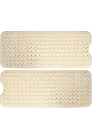 HOKIPO Beige 2 Pieces 3000 GSM Anti-Slip Bath Rugs