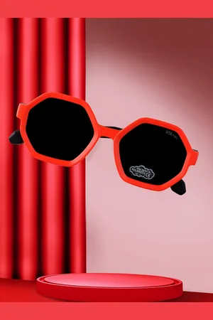Kool Kids Round Sunglasses with Polarised and UV Protected Lens-KKSP CT11079 RD BK