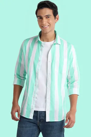 Mast & Harbour Classic Vertical Striped Pure Cotton Casual Shirt