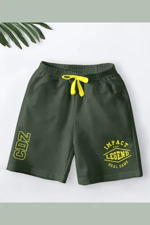 CODEZ Boys Printed Mid-Rise Cotton Outdoor Sports Shorts