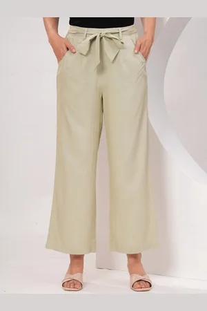 ETC Women Beige Mid-Rise Regualr Parallel Trousers