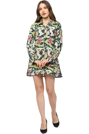 Kalini Floral Printed Shirt Mini Dress