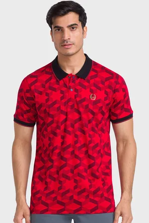 ColorPlus Geometric Printed Polo Collar Cotton Tailored Fit T-shirt