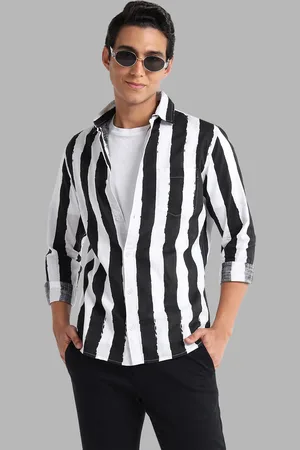 Mast & Harbour Classic Vertical Striped Pure Cotton Casual Shirt