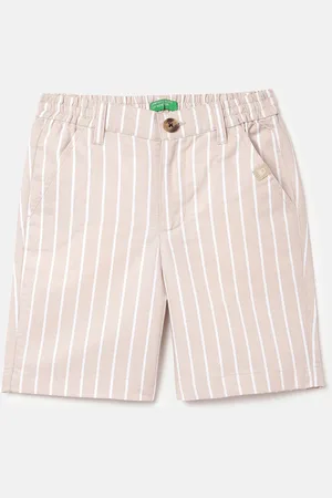 Benetton Boys Striped Cotton Linen Shorts