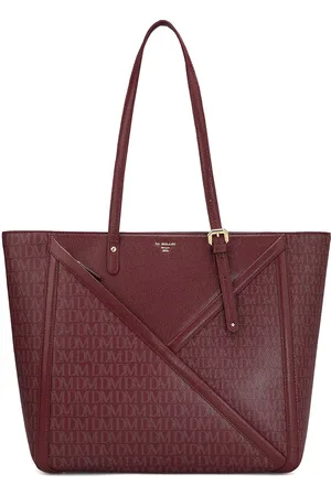 Da Milano Textured Leather Oversized Structured Shoulder Bag