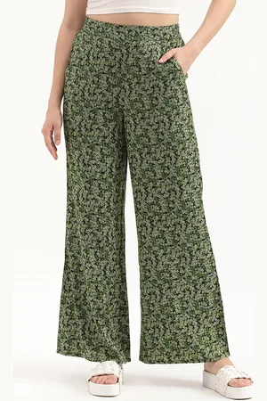 Benetton Women Printed Mid-Rise Regular Fit Trousers