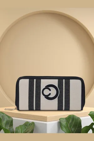 Caprese Women Striped Canvas Zip Around Wallet
