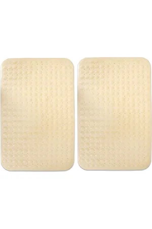 HOKIPO Beige 2 Pieces 2000 GSM Anti-Slip Bath Rugs