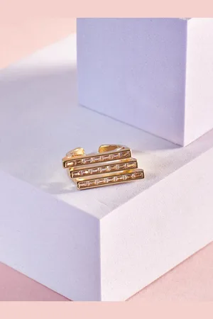 Salty Gold Plated Artificial Stones Finger Ring