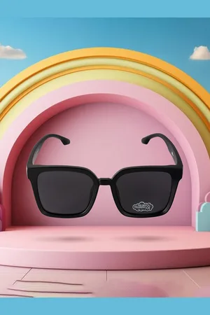 Kool Kids Square Sunglasses with Polarised and UV Protected Lens-KKSP CT11072 BK