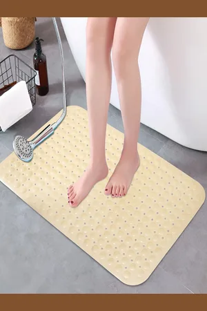 HOKIPO Beige 3000 GSM Anti-Slip Bath Rugs