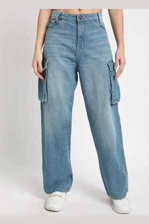 Bene Kleed Women Relaxed Fit High Rise Clean Look Light Fade Cotton Jeans