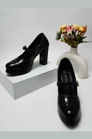 THE WHITE POLE Open Toe Platform Heel Mary Janes