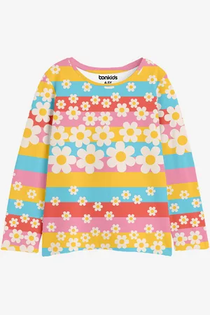 BONKIDS Girls Printed Full Sleeve Tshirt