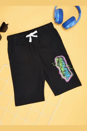 Pantaloons Boys Typography Printed High-Rise Cotton Shorts
