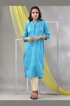 Charukriti Abstract Printed Mandarin Collar Straight Kurta