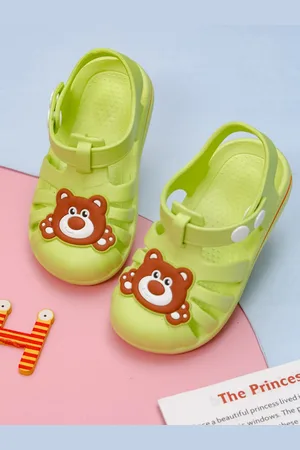 Yellow bee Kids Boys Self Design Clogs
