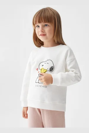 MANGO Girls Cotton Snoopy Printed Sweatshirt