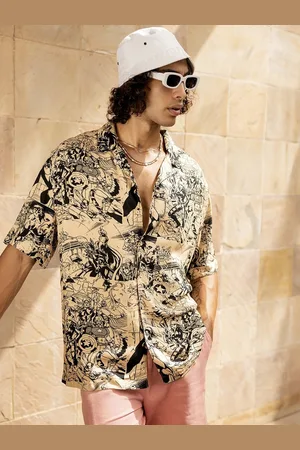 Bewakoof Avengers Printed Cuban Collar Oversized Shirt