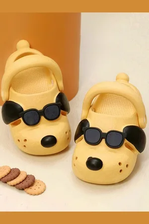 Yellow bee Boys Self Design Clogs