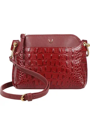 Hidesign Women Red Textured Leather Sling Bag
