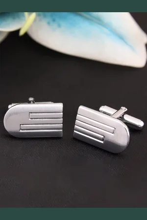 KOVOVE Silver-Toned Cylinder Cufflink