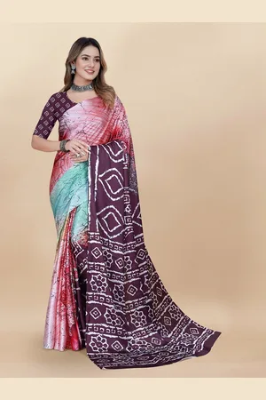 Kalini Tie and Dye Satin Saree
