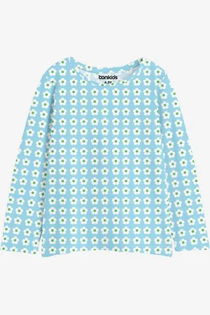 BONKIDS Girls Boat Neck Long Sleeves Polka Dot Printed Cotton T-shirt