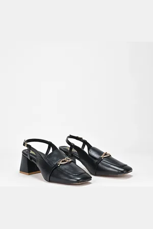 Scentra Buckle Detailed Block Heeled Mules