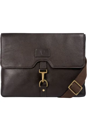 Hidesign Men Brown Solid EE JAGUAR 03 Leather Laptop Bag