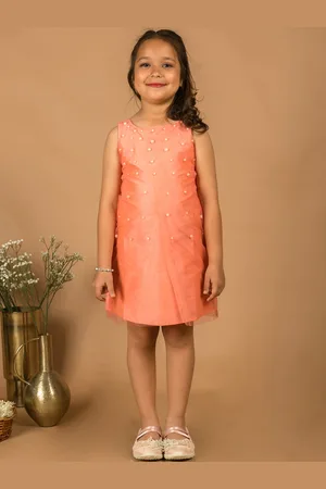 HERE&NOW Girls Embellished Sleeveless A-Line Dress