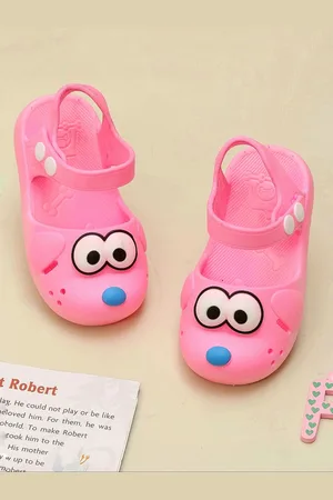 Yellow bee Girls Self Design Clogs