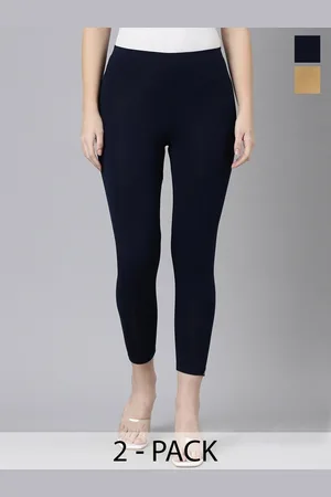 Twin Birds Pack Of 2 Women Solid Skinny Fit High Ankle Cropped Leggings