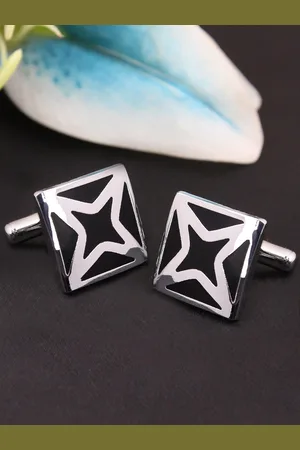 KOVOVE Brown & Silver-Toned Starlet Cufflink