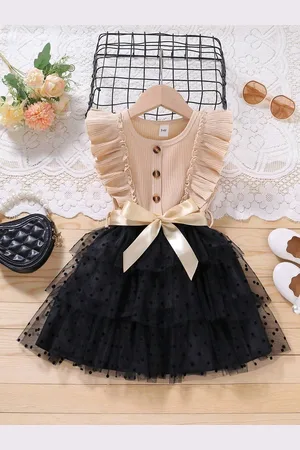 BAESD Girls Net Fit & Flare Party Dress