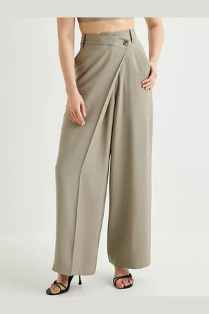 Koton Women Flared High-Rise Parallel Trousers