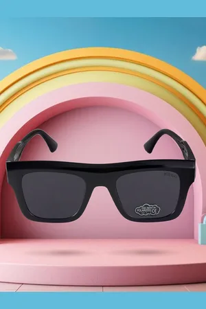 Kool Kids Square Sunglasses with Polarised and UV Protected Lens KKSP S-5043 BK
