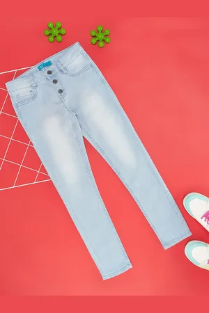 Pantaloons Girls Heavy Fade Mid-Rise Stretchable Jeans