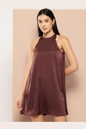 Chemistry Satin Finish A-Line Mini Dress