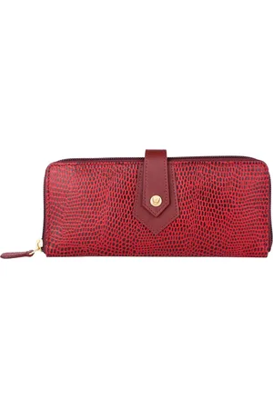Hidesign Women Red Animal Textured Leather Two Fold Wallet