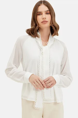Kazo Georgette Long Cuffed Sleeves Top